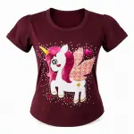 Blusa con Lindo Diseño de Unicornio y Alas de Brillo